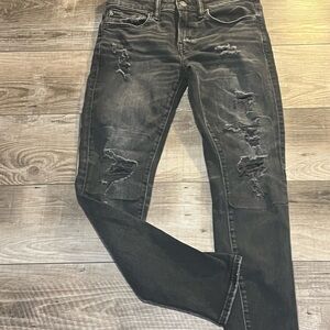 EUC Teen or Men’s American Eagle Distressed Black Jeans 29x30